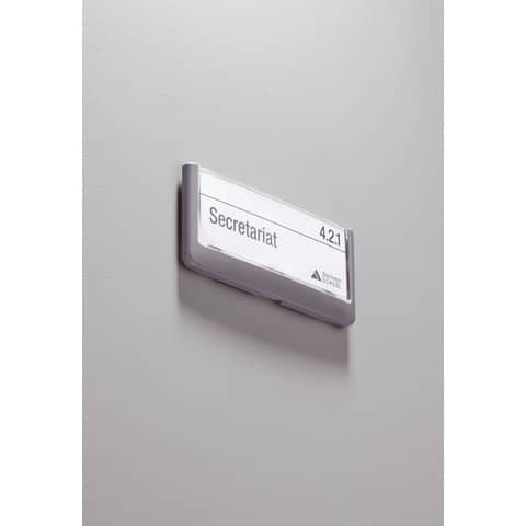 Targhe DURABLE CLICK SIGN ABS trasparente/grafite 149x52,5 mm 486037